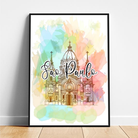 Sao Paulo Travel Print Brazil Travel Poster Sao Paulo Poster Sao Paulo Brazil Poster Modern Poster