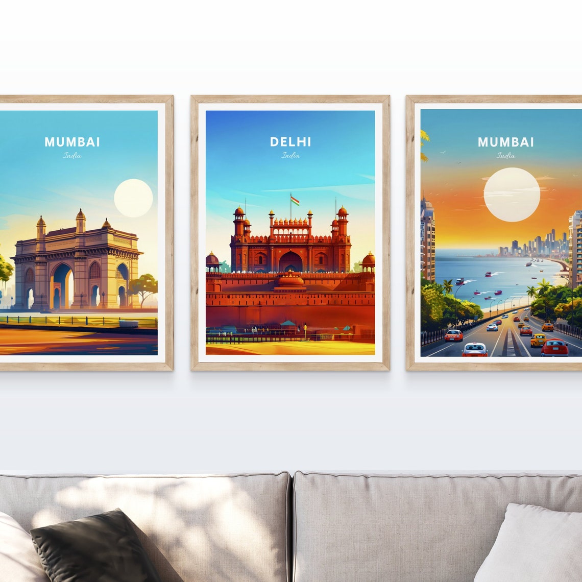 Delhi India Mughal Tomb Garden Reflecting Pool Sunrise Poster - Image 4