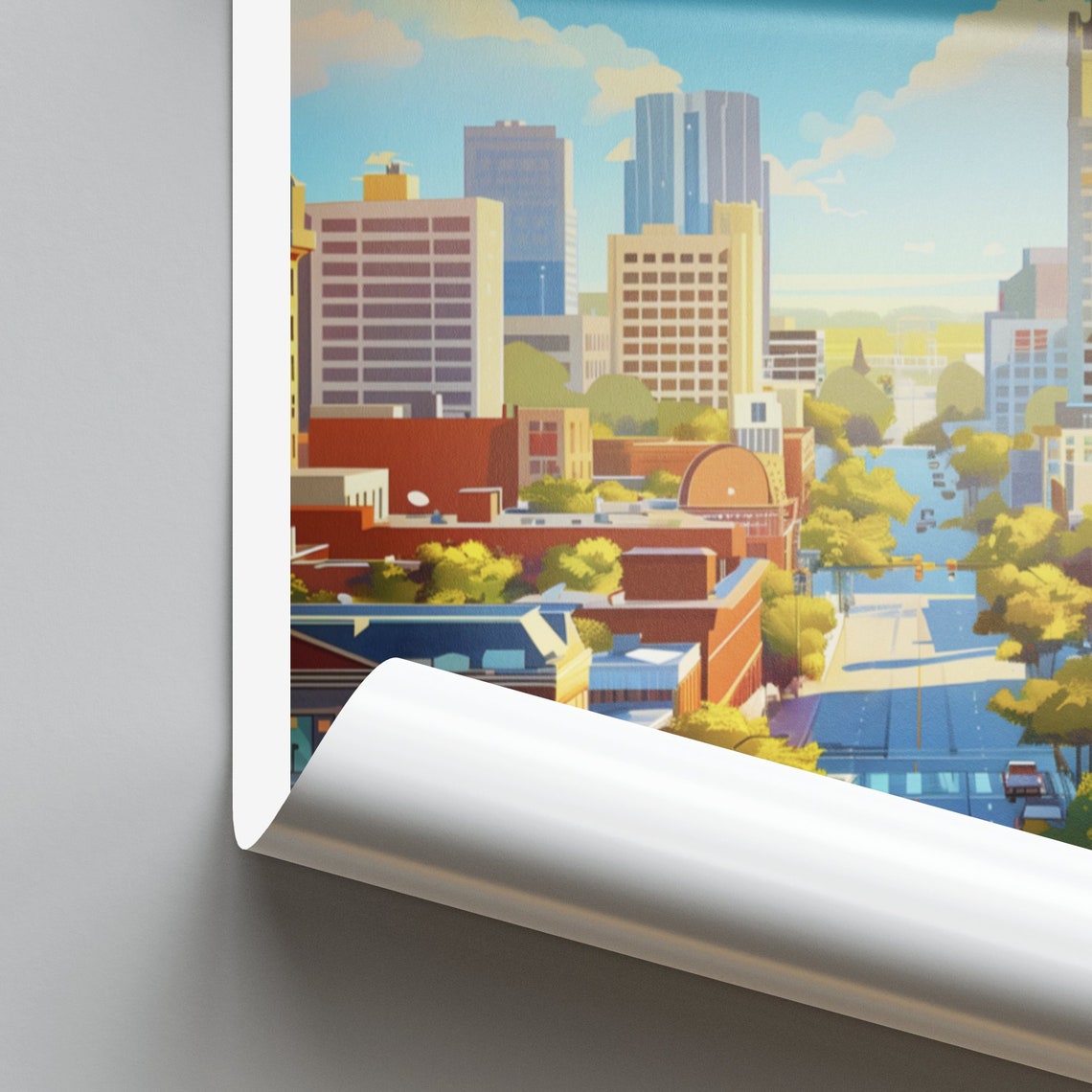 Montgomery Alabama Downtown Street On A Sunny Day Travel Poster - Image 2