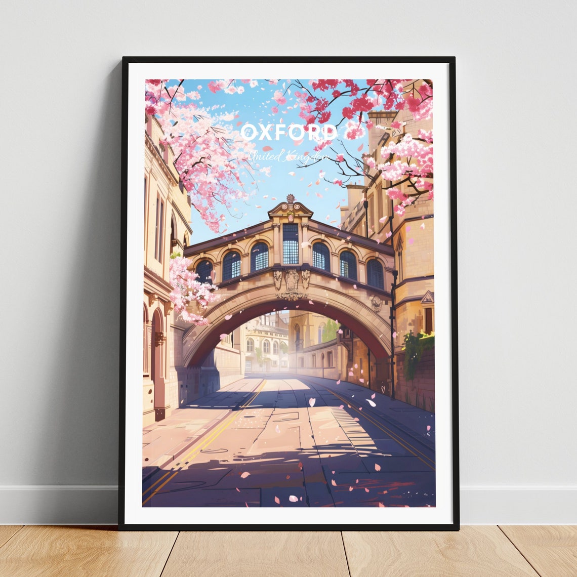 Oxford England University Bridge Of Sighs Spring Travel Poster