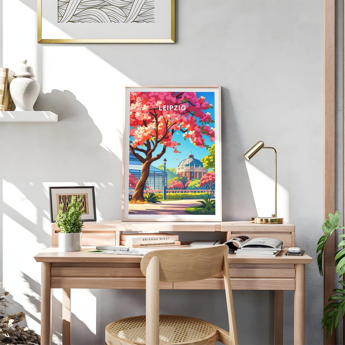 Leipzig Germany Blossom Park Dome Building Day View Art Poster - Image 4