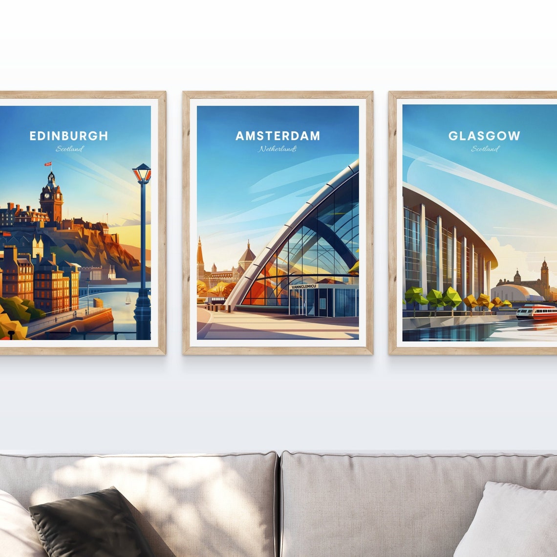 Amsterdam Netherlands Modern Glass Pavilion Architecture Travel Poster - Image 4