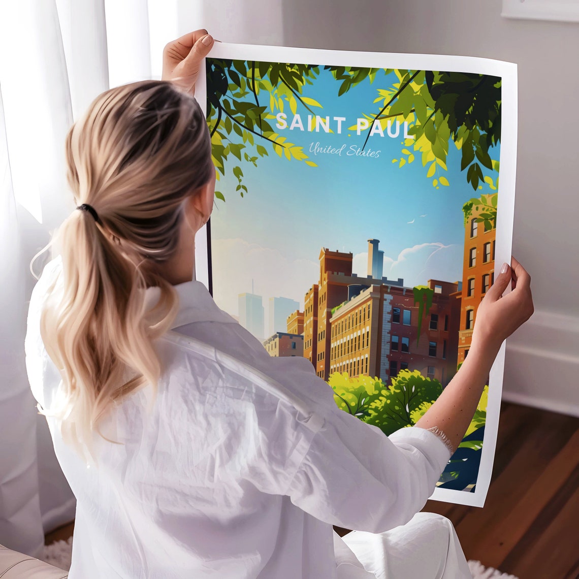 Saint Paul Historic Mill District Brick Buildings Day Poster - Image 3