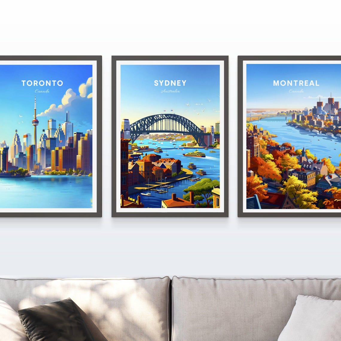 Sydney Australia Harbour Bridge Ferries Harbor Scene Travel Poster - Image 3