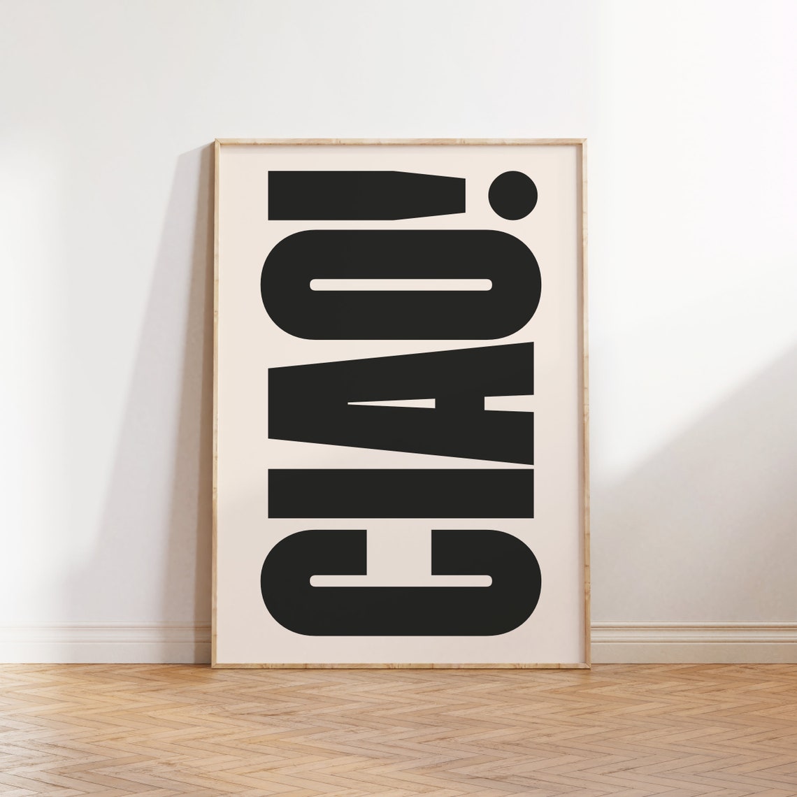 Ciao Italian Greeting Bold Black Oversized Retro Typography Poster - Image 4