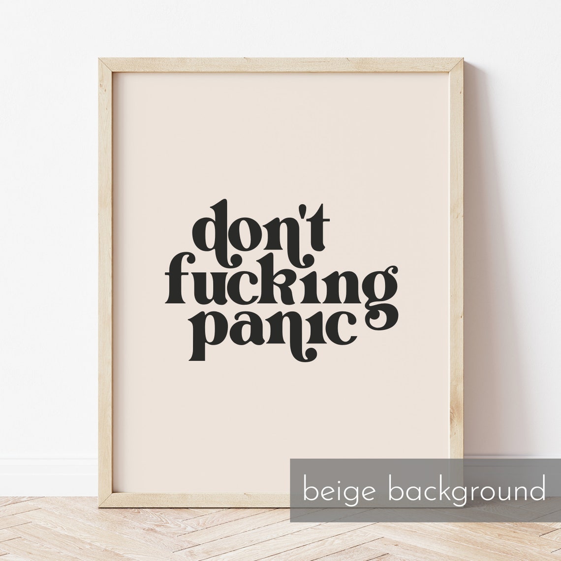 Don't Fucking Panic Funny Rude Bold Retro Typography Quote Poster - Image 2