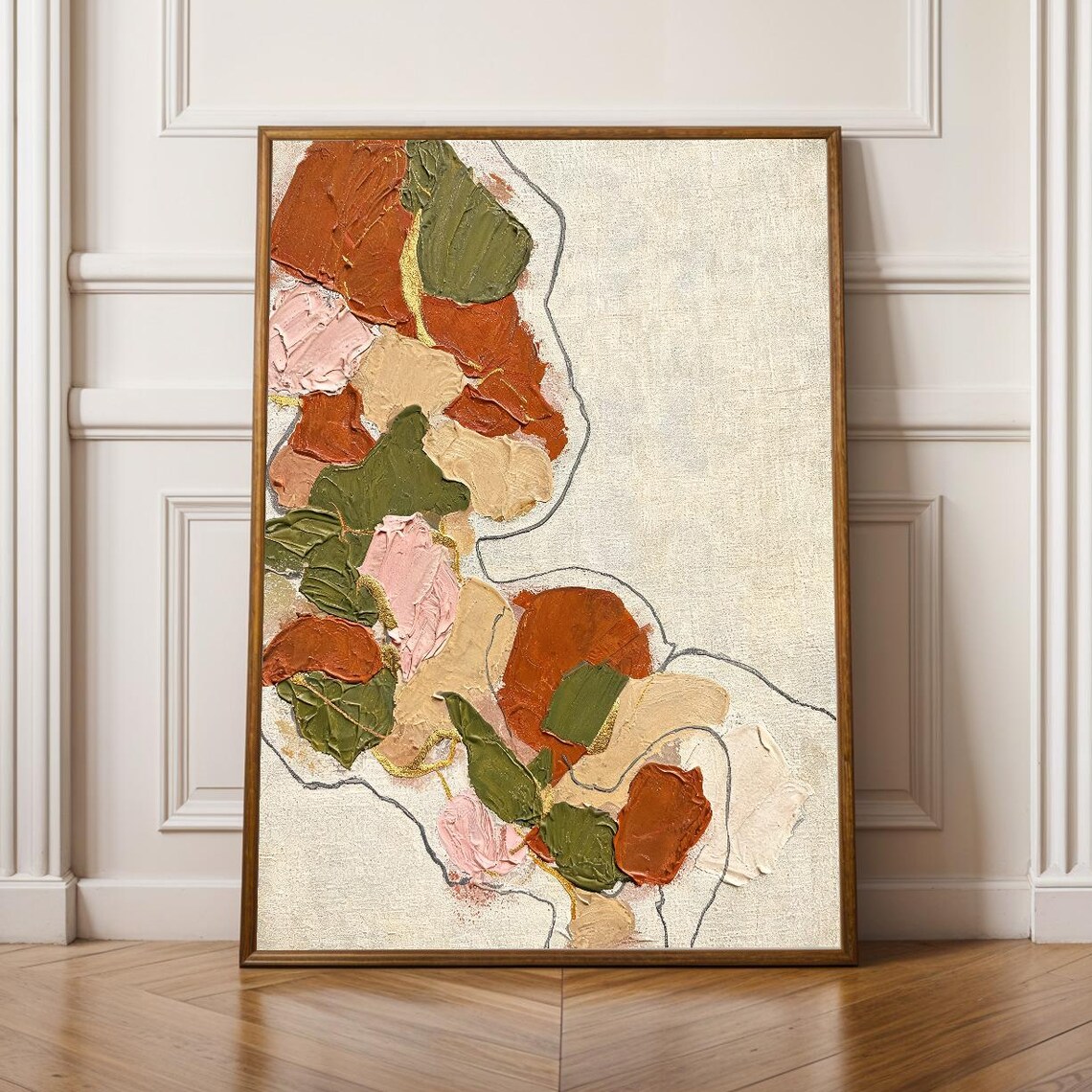 Fragmented Organic Patchwork Abstract Shapes Poster