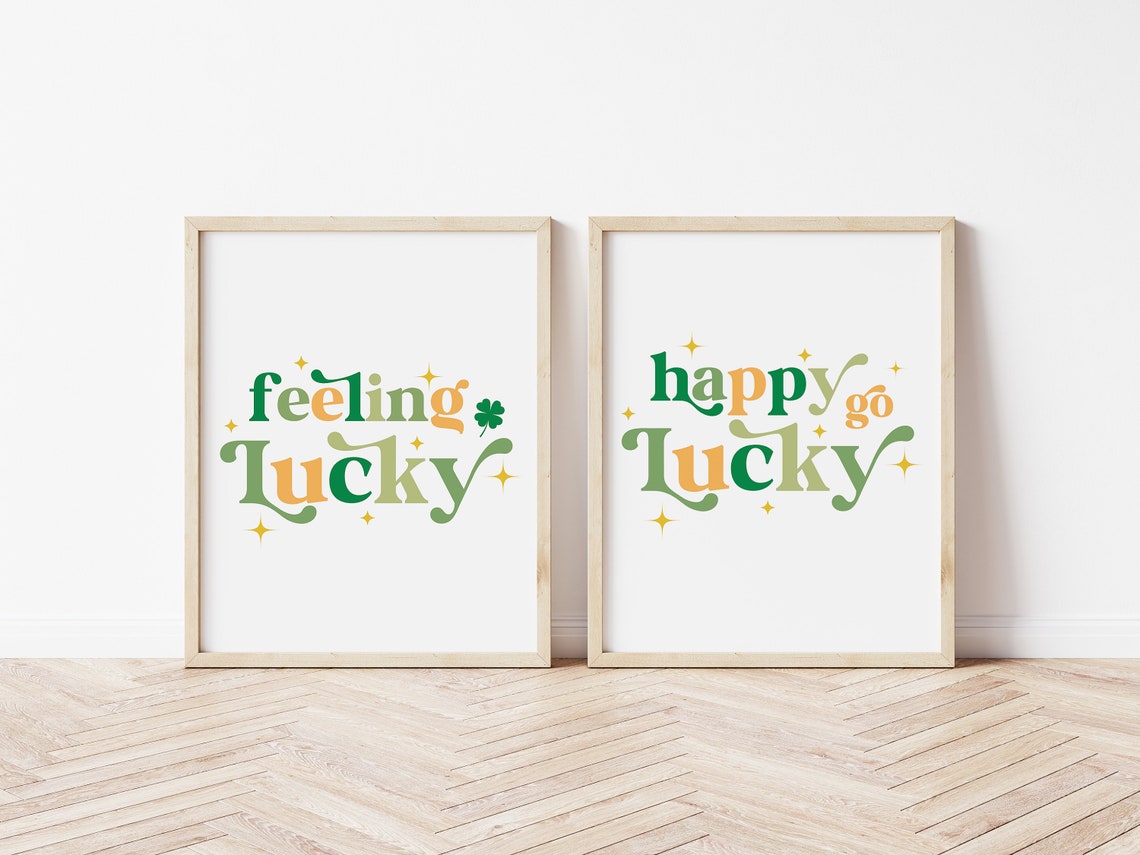 Feeling Lucky Print St Patricks Day Wall Art St Patricks Day Classroom Decor Cute St Patricks Day Poster Digital Download - Image 2