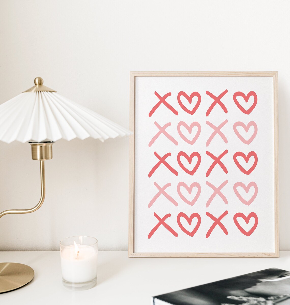 Pink Xoxo Valentines Day Kids Nursery Art Print - Image 2