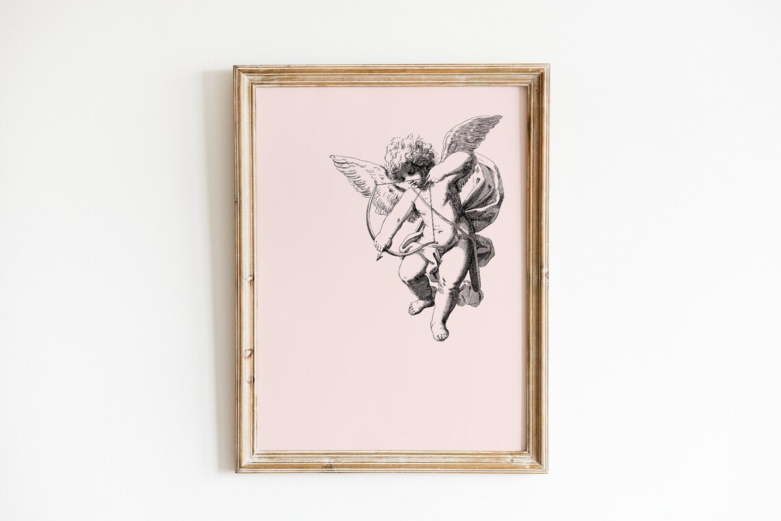 Minimalist Cupid Art Print, Valentine's Day Decor