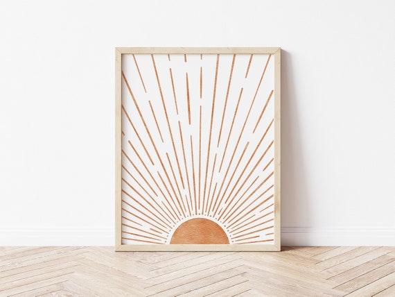 Boho Sun Abstract Sunrise Art Print, Boho Nursery Decor