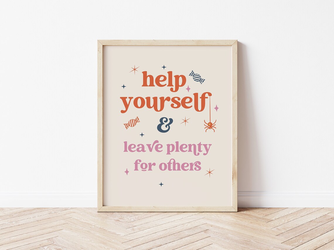 Trick Or Treat Help Yourself Halloween Sign, Poster - Image 4