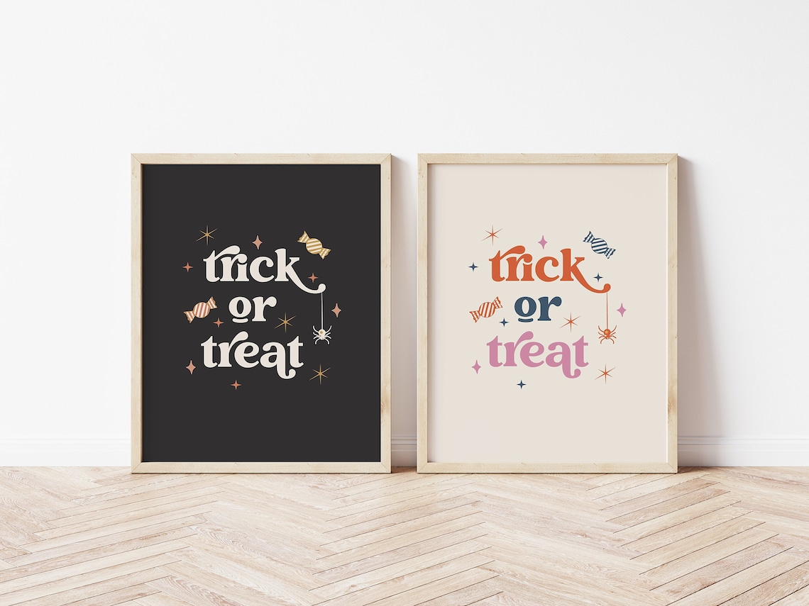 Trick Or Treat Boho Retro Halloween Art Print - Image 3