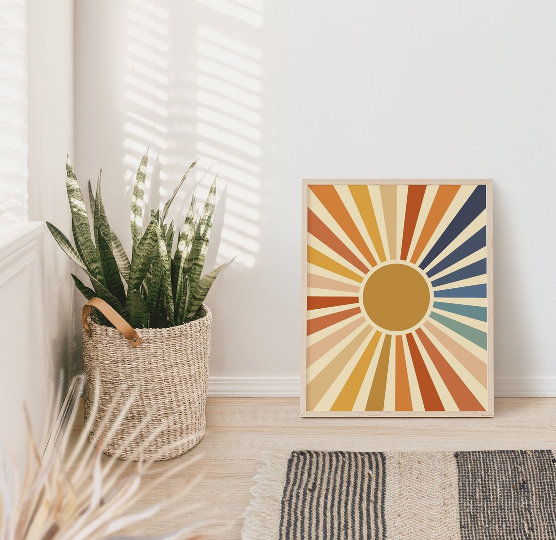 Boho Sun Wall Art, Groovy Sun Nursery Decor Art Print - Image 5