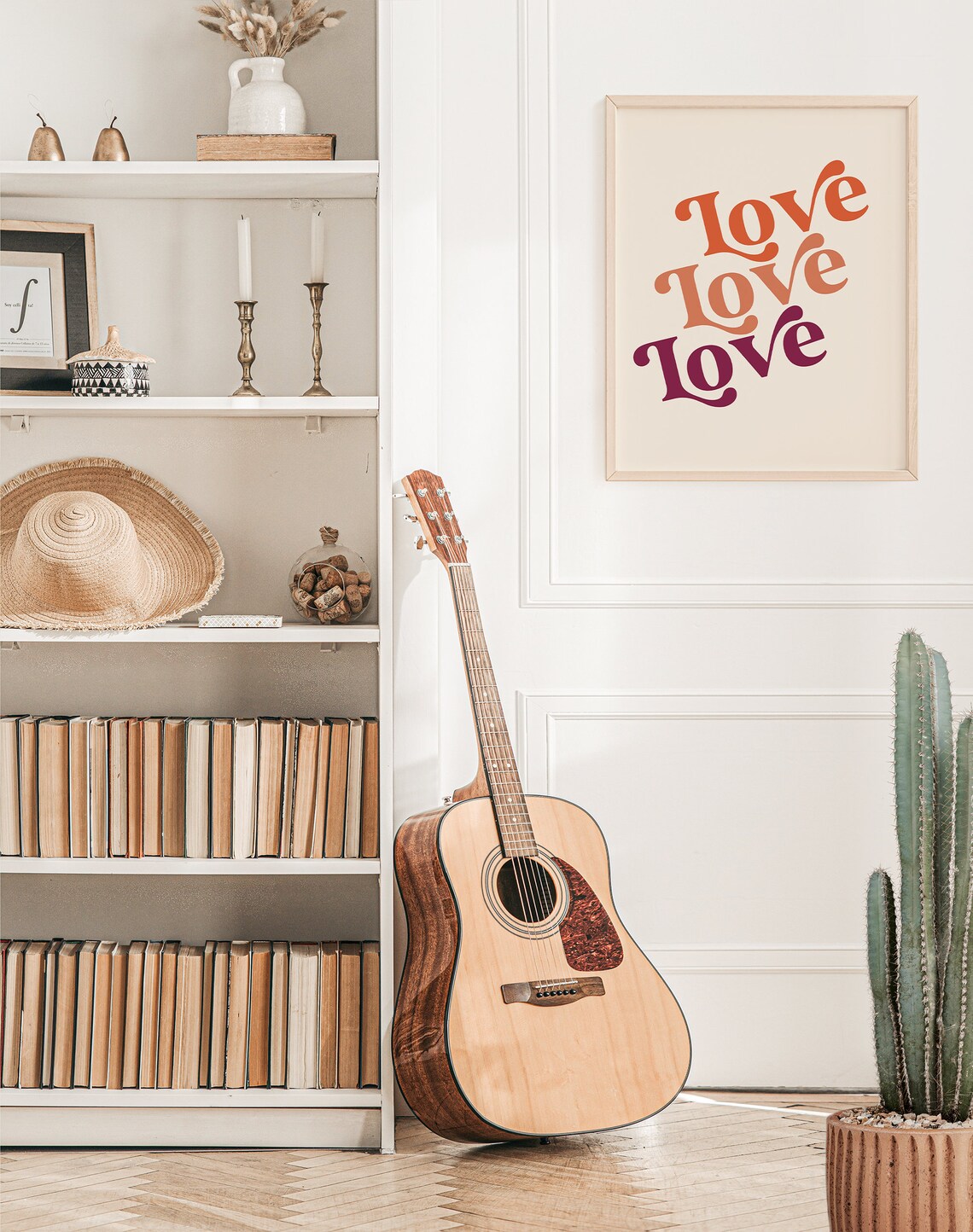 Love Print, Boho Retro Valentine's Day Art Print - Image 2