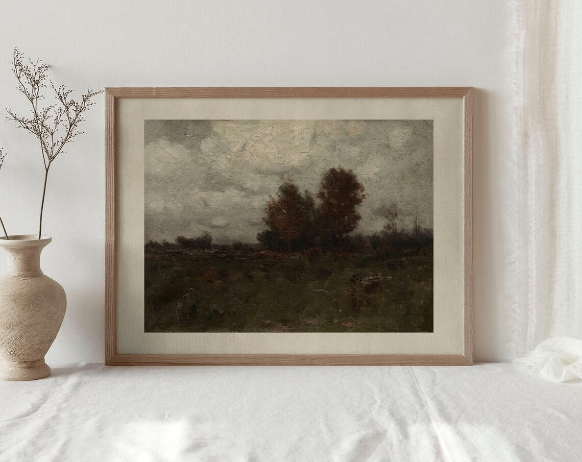 Vintage Moody Autumn Landscape, Rustic Fall Art Print - Image 2