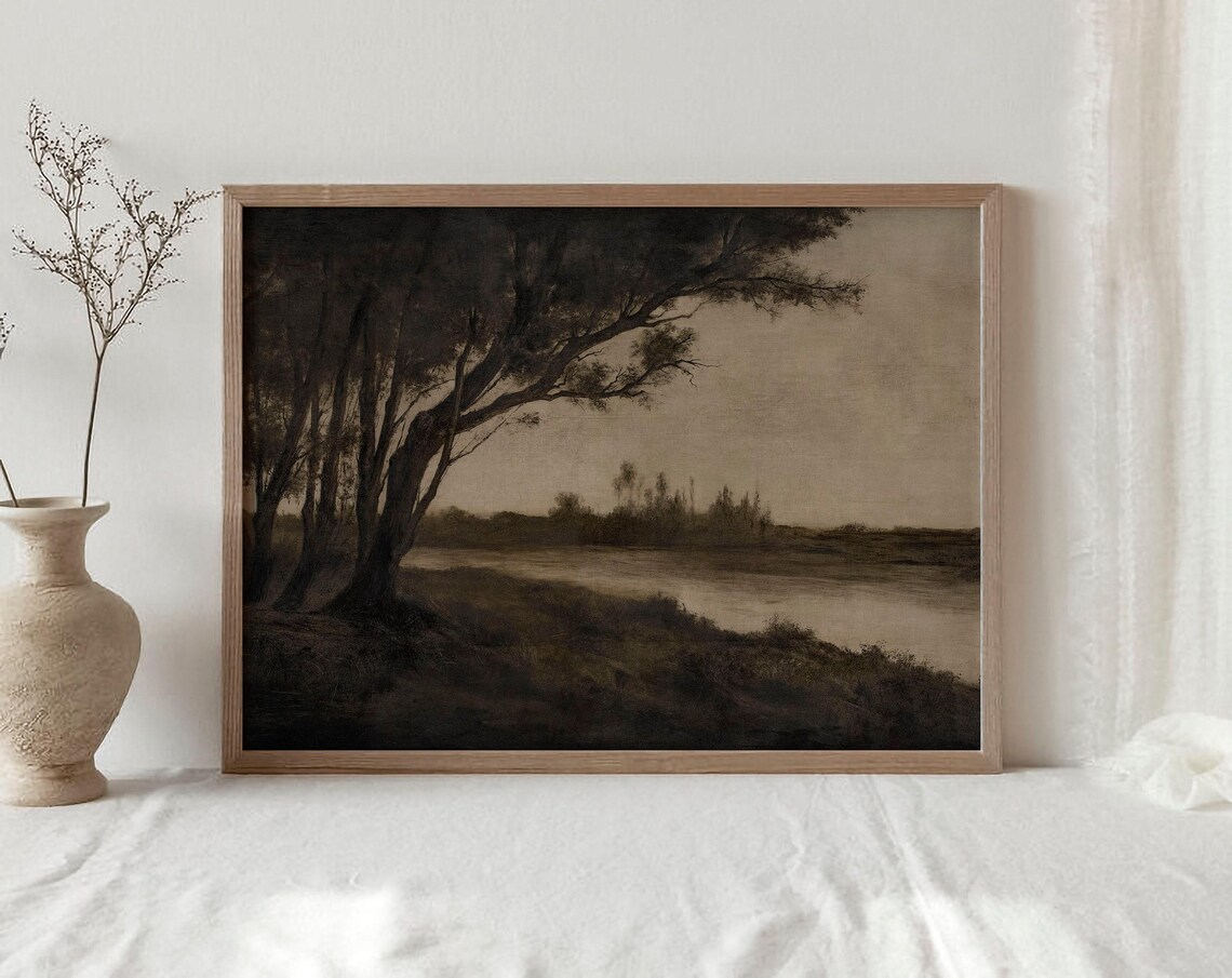 Moody Countryside Scenery, Vintage Rustic Art Print - Image 2