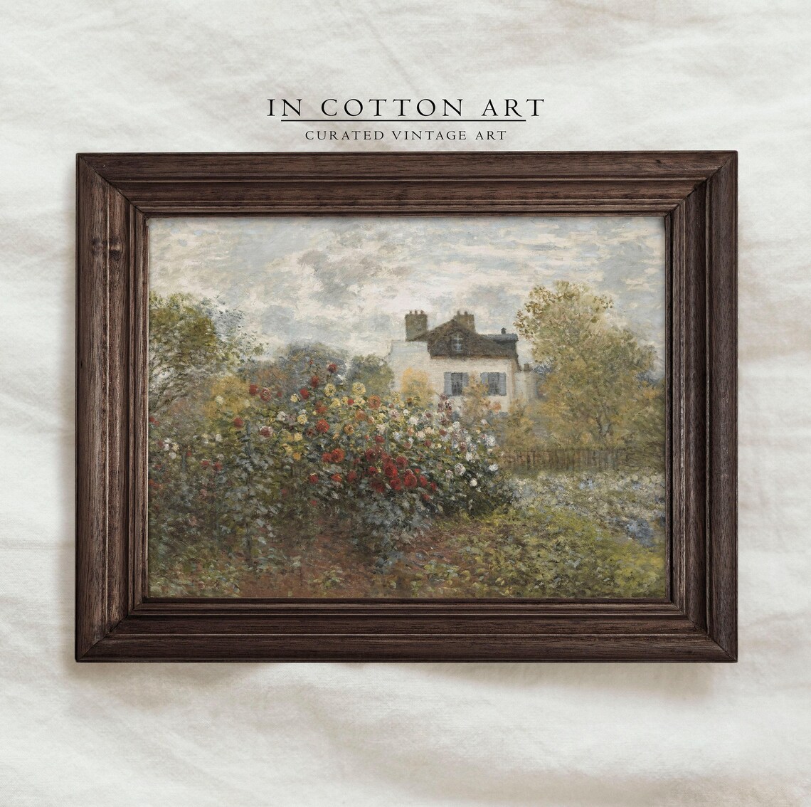 Vintage Rose Garden French Cottage Rustic Art Print - Image 3