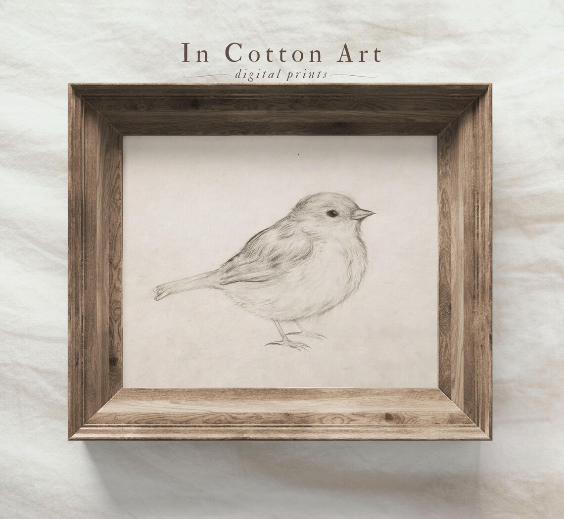 Minimalist Bird Sketch Print, Neutral Nursery Decor - Image 4