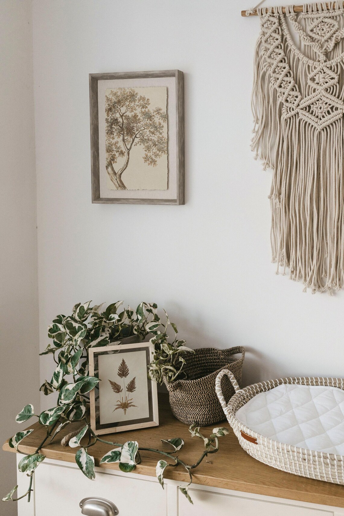 Vintage Rustic Tree Drawing Art Print - Image 2