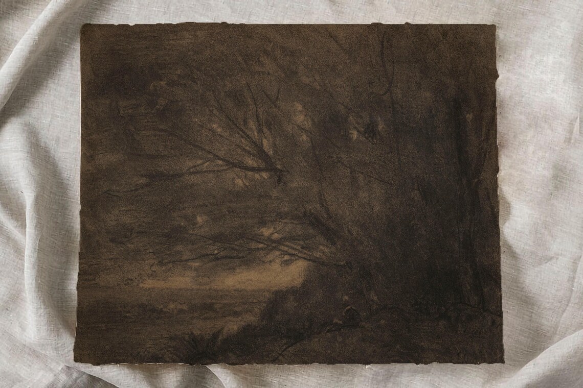 Moody Rustic Forest Landscape, Vintage Art Print - Image 2