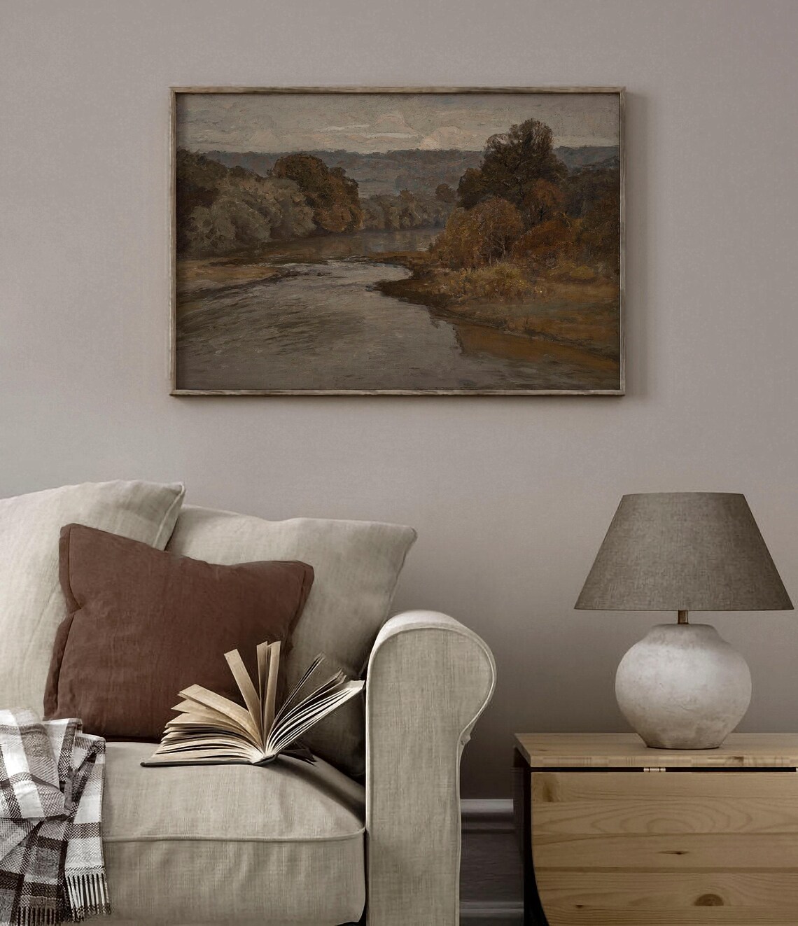 Vintage Moody Neutral Landscape, Rustic Art Print - Image 3