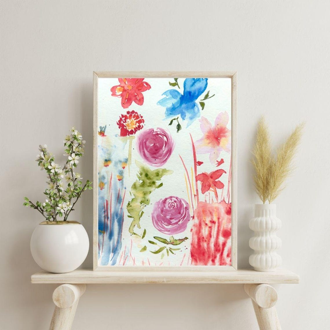 A3 Botanical Wall Art Print Nature Feel Mixed Media
