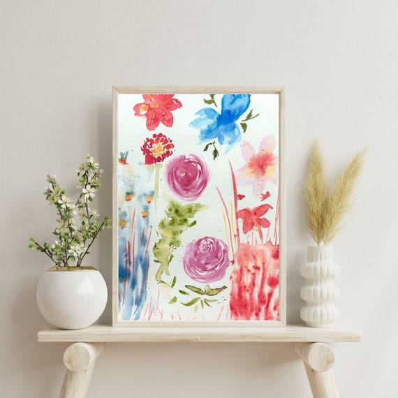 A3 Botanical Wall Art Print Nature Feel Mixed Media