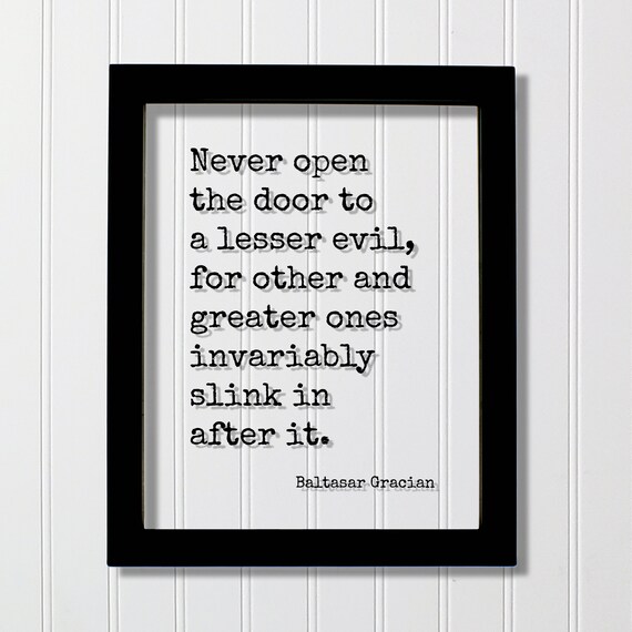 Baltasar Gracian Lesser Evil Floating Quote Wisdom Art Poster