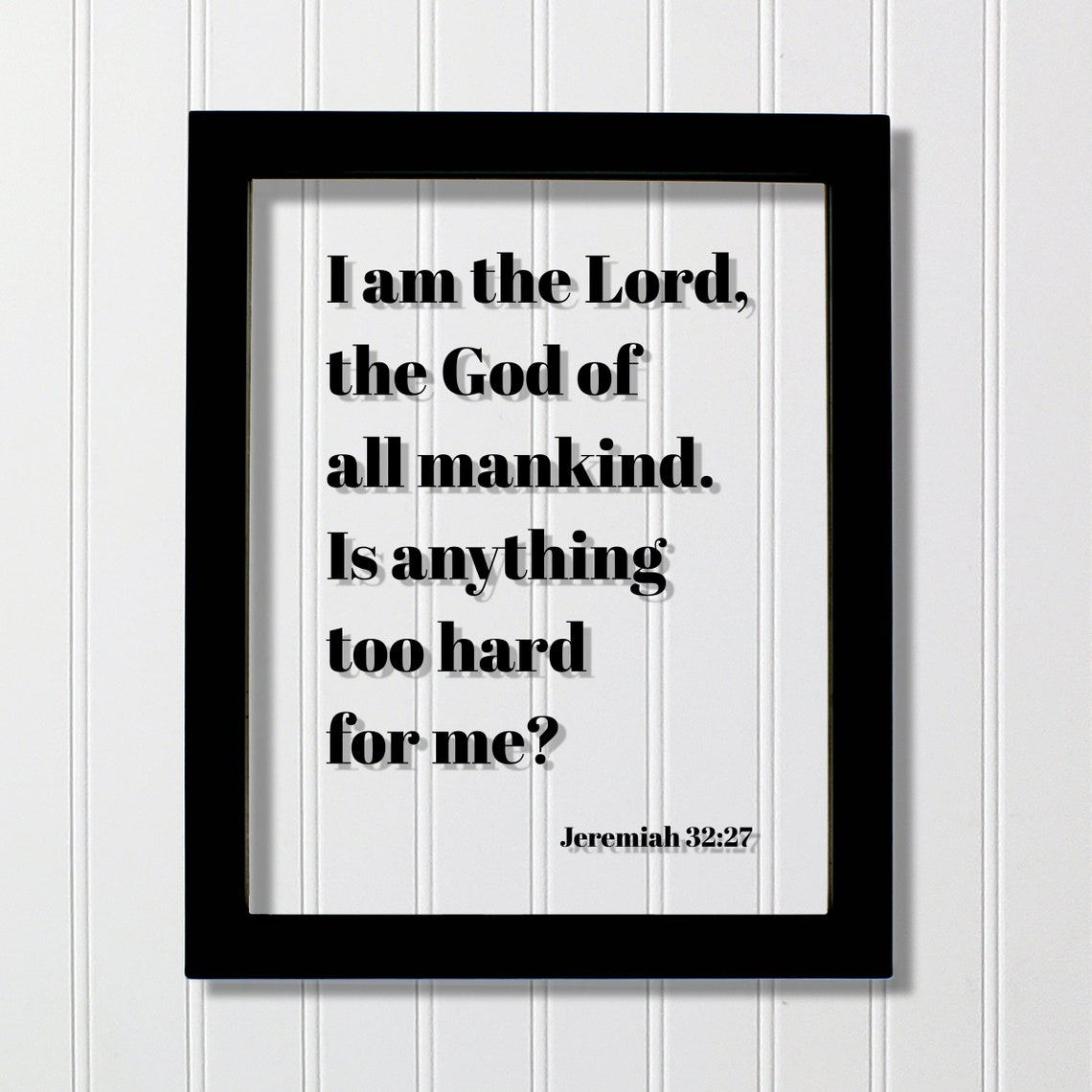 Jeremiah 3227 Scripture Poster Floating Glass Frame Bible Verse Art