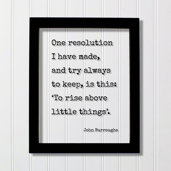 John Burroughs Floating Quote One Resolution I Have Made And Try Always To Keep Is This Rise Above Little Things Mind Mindset