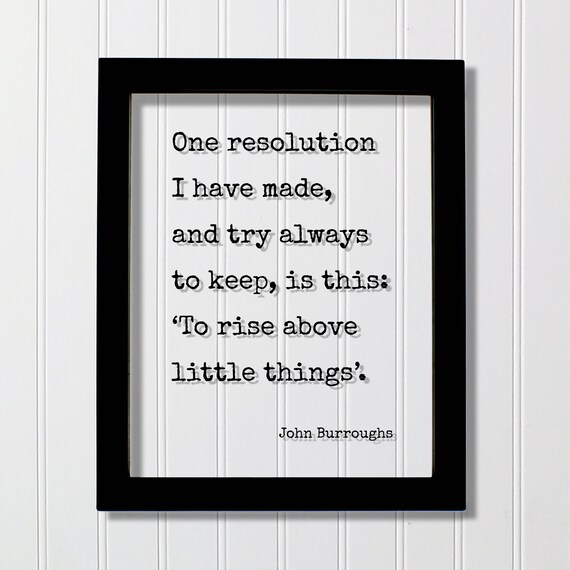 John Burroughs Rise Above Little Things Floating Quote Poster