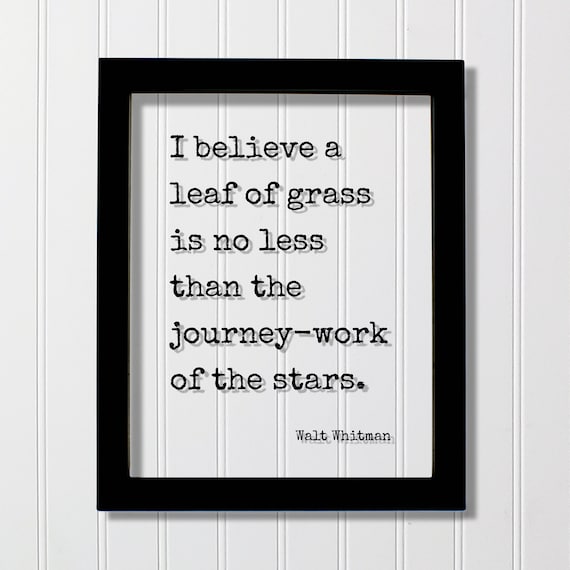 Walt Whitman Leaf Of Grass Quote Poster With Journey Work Stars Line