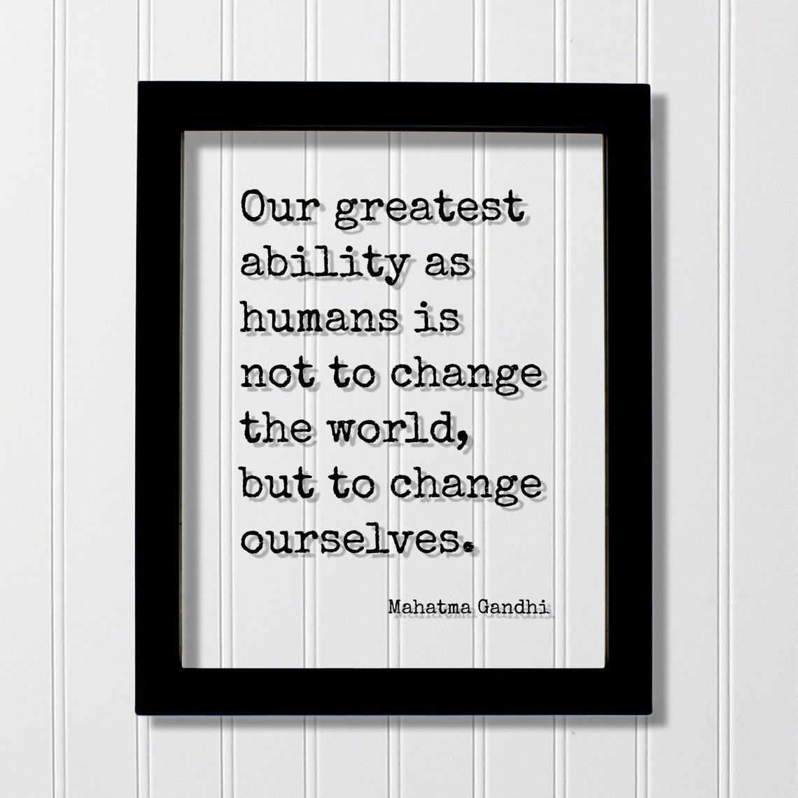 Mahatma Gandhi Quote Change Ourselves Minimalist Typography Poster