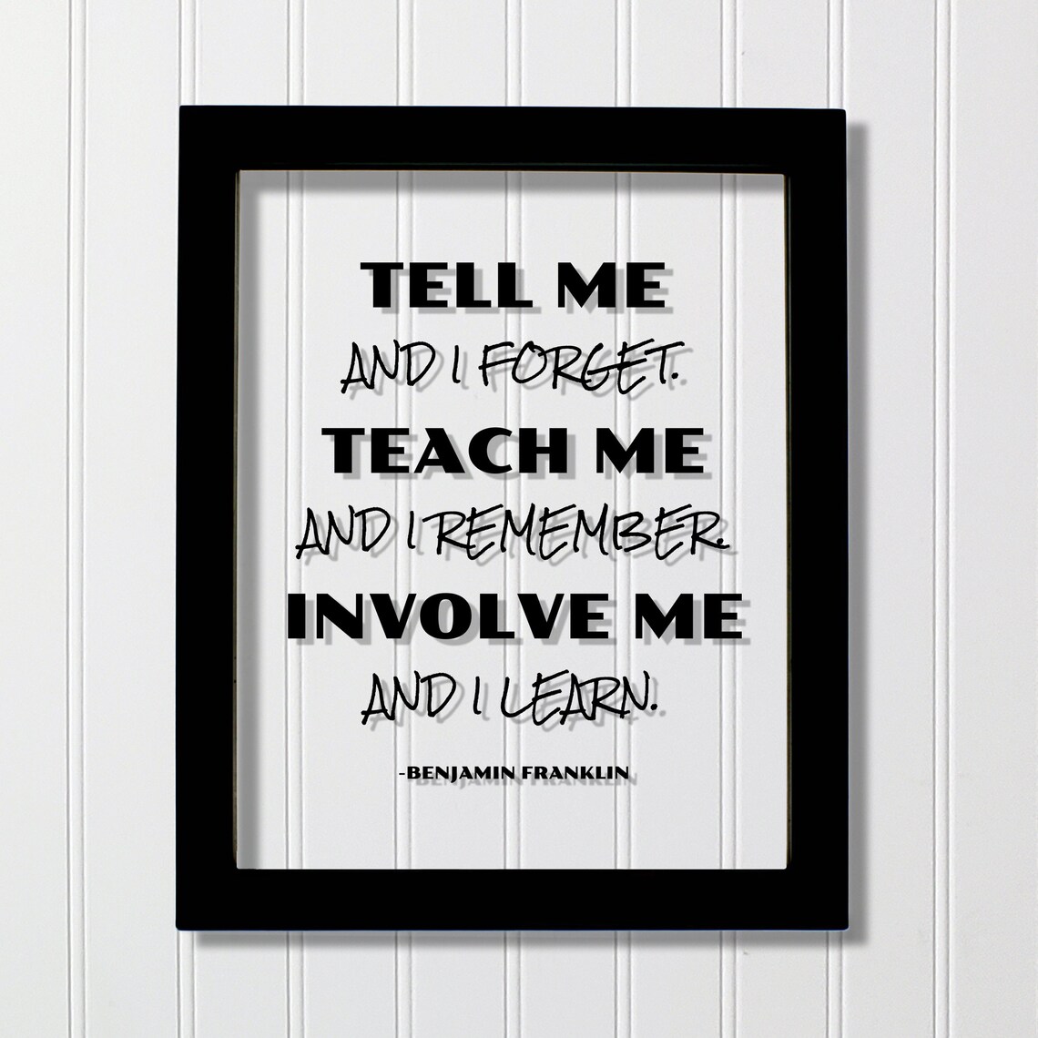 Benjamin Franklin Quote Poster, Education Typography