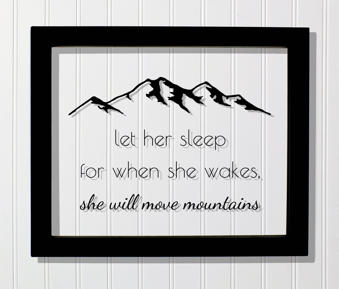 Let Her Sleep Girls Room Sign Nursery Art Print