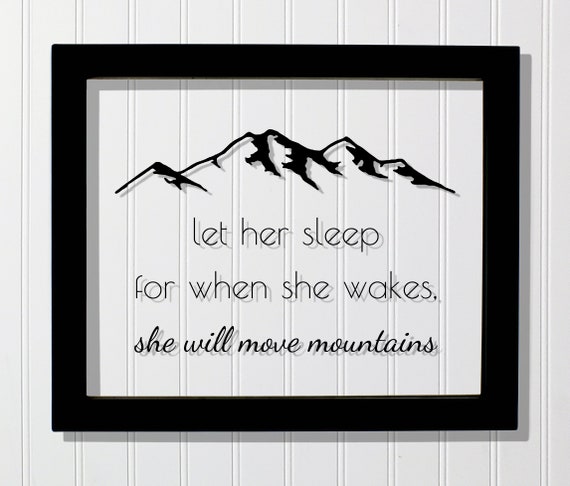 Let Her Sleep Girls Room Sign Nursery Art Print