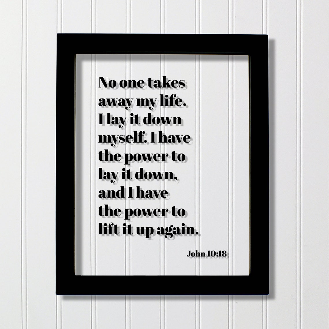 John 10:18 Bible Verse Lay It Down Floating Quote Faith Poster