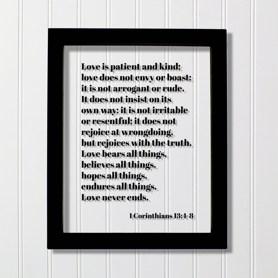 1 Corinthians 13 Love Is Patient Scripture Typography Wedding Poster