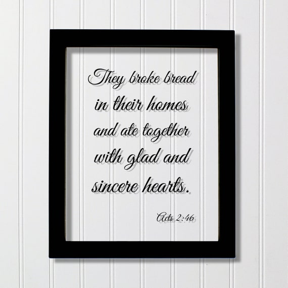 Acts 2:46 Scripture Art Print, Christian Home Decor