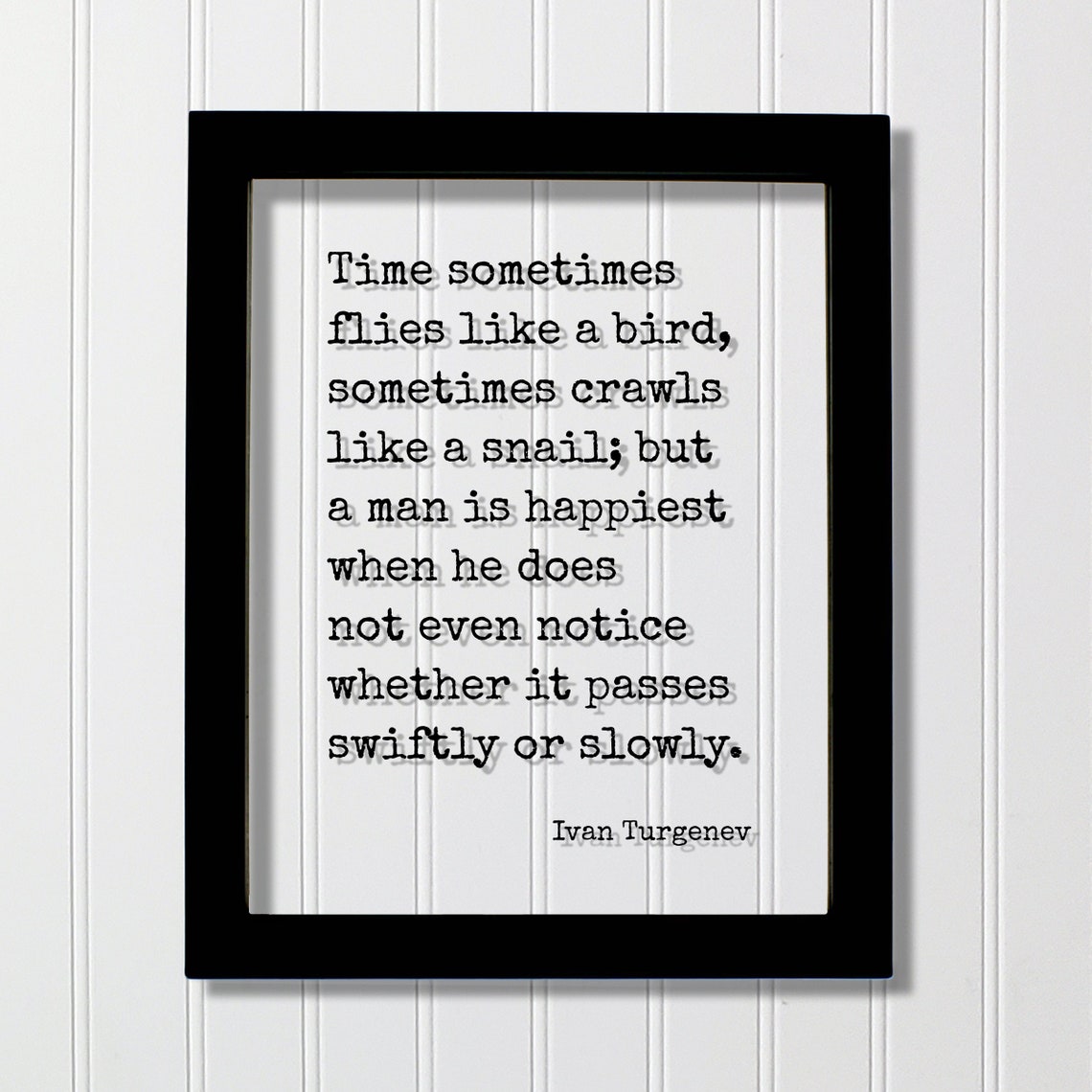 Ivan Turgenev Time Flies Like a Bird Inspirational Quote Poster