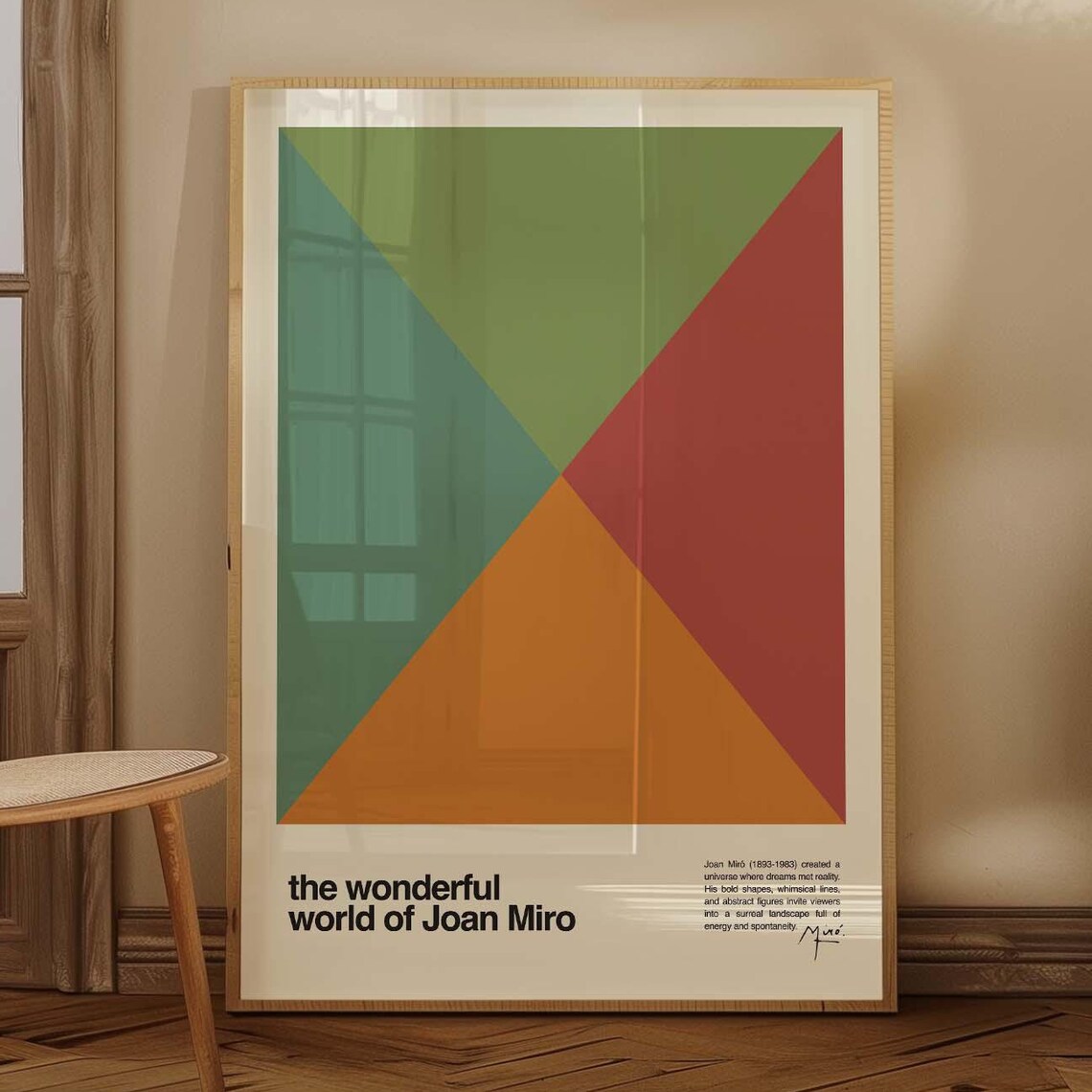 The Wonderful World of Joan Miro Earthy Geometric Abstract Poster