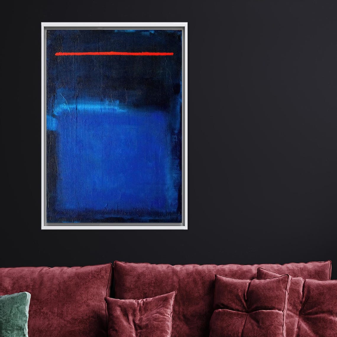 Deep Blue Color Field Abstract Painting Mark Rothko Style Poster