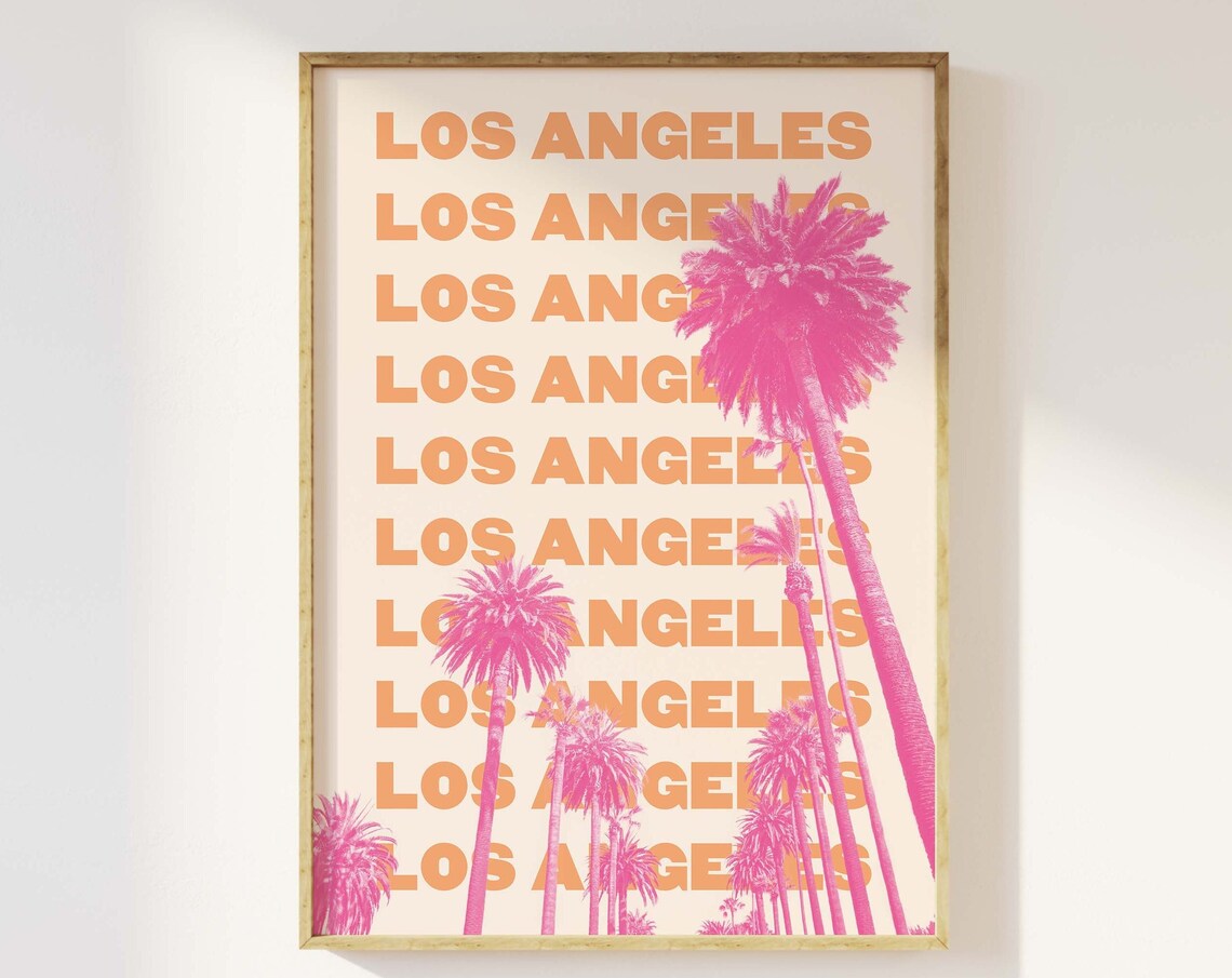 Los Angeles Palm Trees Retro Travel Art Poster for California Decor - Image 4