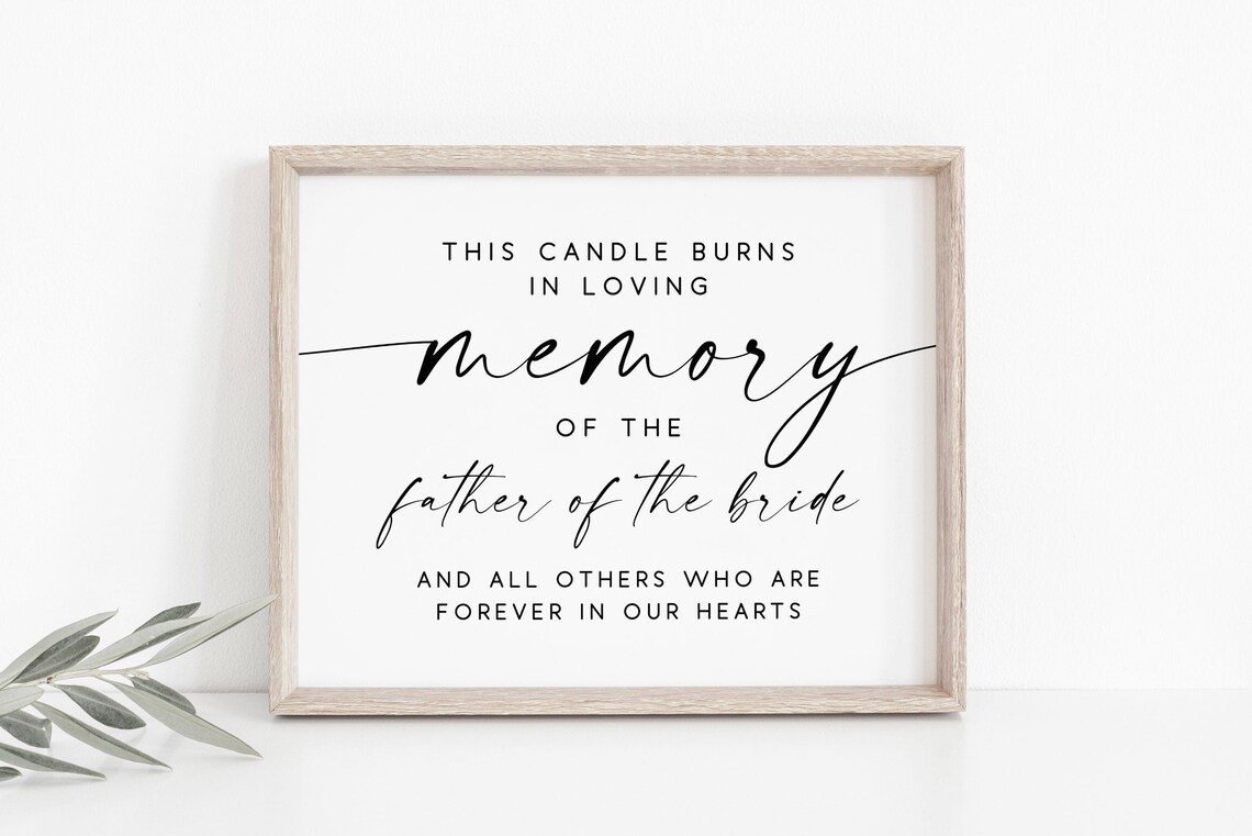 This Candle Burns Sign In Loving Memory Art Print