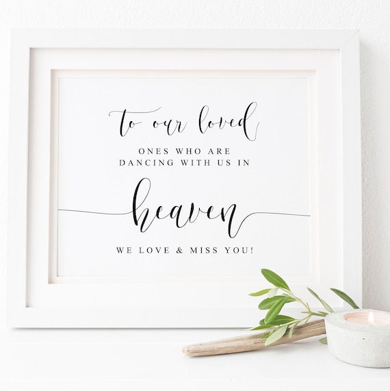 Wedding Heaven Sign In Loving Memory Art Print