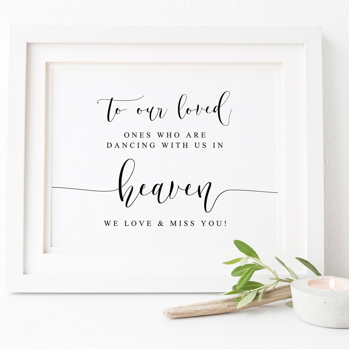 Wedding Heaven Sign In Loving Memory Art Print