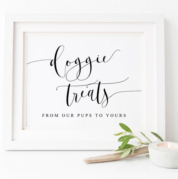Doggie Treats Sign, Wedding Dog Favor Print