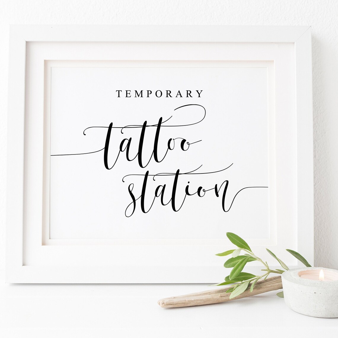 Tattoo Station Sign, Wedding Temporary Tattoo Poster