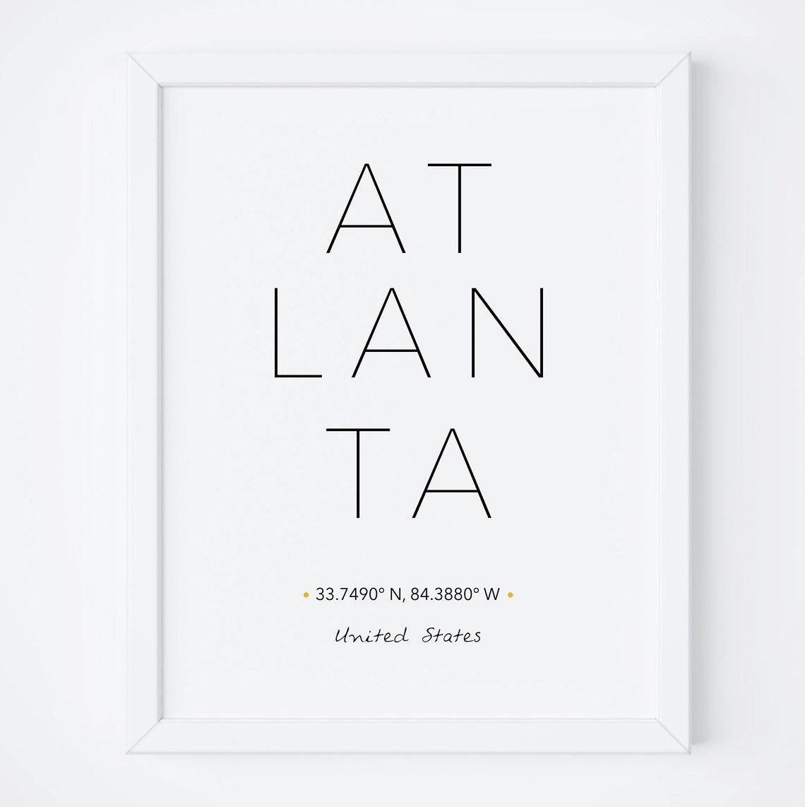 Atlanta Print Atlanta Poster Wall Art Atlanta City Prints City Art Art City Travel City Prints Prints
